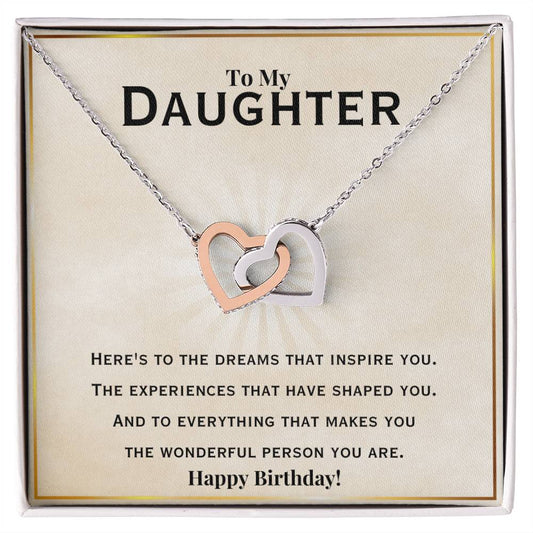 To My Daughter | Dreams That Inspire You - Interlocking Hearts Necklace