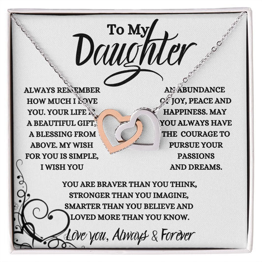 My Daughter | Blessing From Above - Interlocking Hearts Necklace